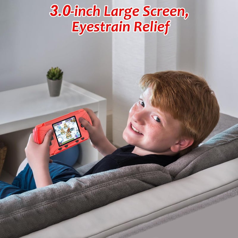 GAMPLAE Handheld Game for Kids, Portable Video Game Player Preloaded 258 Retro Video Games & 3 Cartridges, 3.0" LCD Screen, Mini Gaming Player with Rechargeable Battery, Birthday Xmas Gift for Boys Girls 4-12 - Image 5